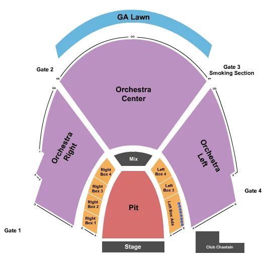 seating chart for Cadence Bank Amphitheatre at Chastain Park - Concert No Tables 2 - eventticketscenter.com