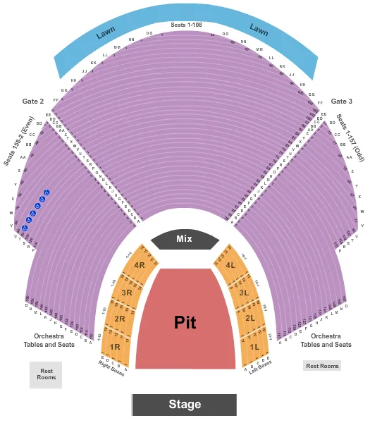 seating chart for Synovus Bank Amphitheater at Chastain Park - Concert NoTables - eventticketscenter.com