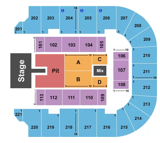seating chart for Cadence Bank Arena - Creed - eventticketscenter.com