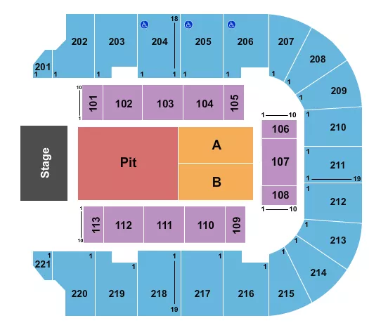seating chart for Cadence Bank Arena - Endstage GA Pit 3 - eventticketscenter.com