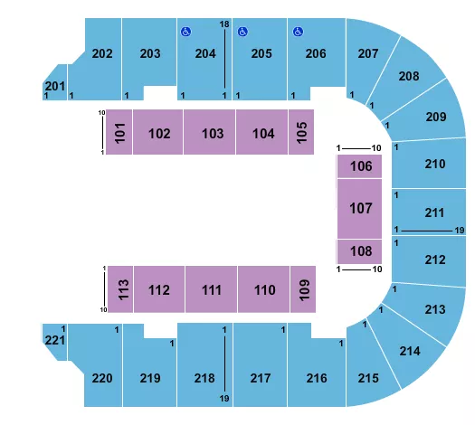 seating chart for Cadence Bank Arena - Open Floor - eventticketscenter.com