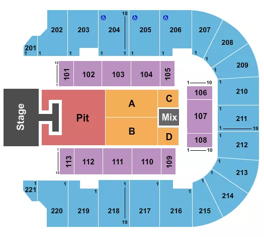 seating chart for Cadence Bank Arena - Riley Green - eventticketscenter.com