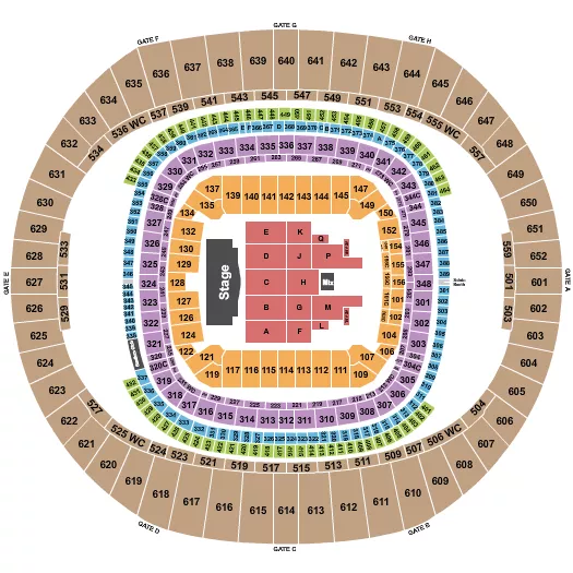 seating chart for Caesars Superdome - Bruno Mars - eventticketscenter.com