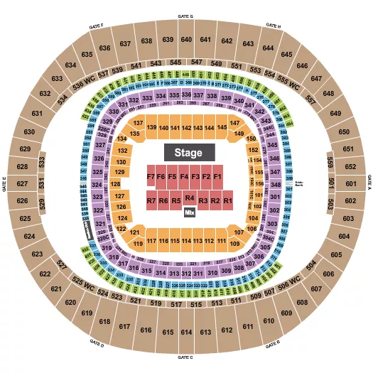 seating chart for Caesars Superdome - Essence Festival - eventticketscenter.com