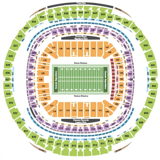 Caesars Superdome Tickets Seating