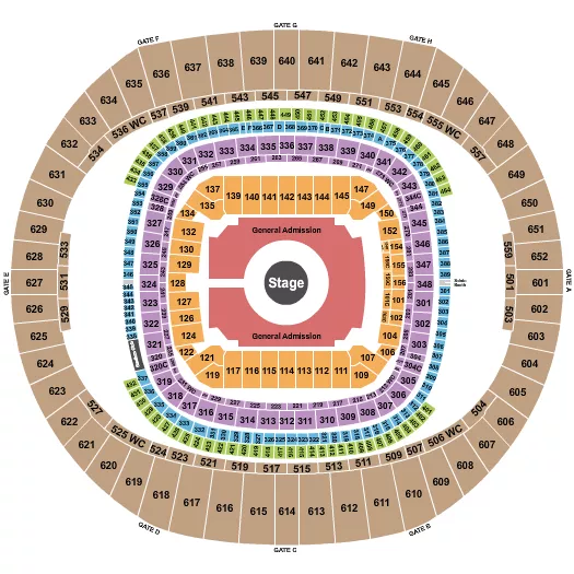 seating chart for Caesars Superdome - Kanye West - eventticketscenter.com