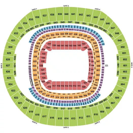 seating chart for Caesars Superdome - Open Floor - eventticketscenter.com