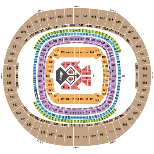 seating chart for Caesars Superdome - Usher - eventticketscenter.com