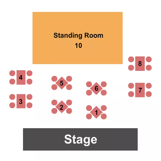 seating chart for Cafe 11 - GA/Tables 6 - eventticketscenter.com