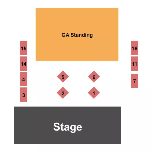 seating chart for Cafe 11 - GA/Tables 4 - eventticketscenter.com