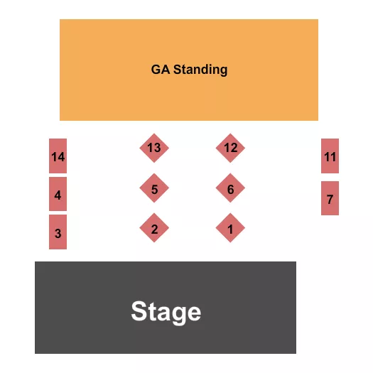 seating chart for Cafe 11 - GA/Tables 5 - eventticketscenter.com