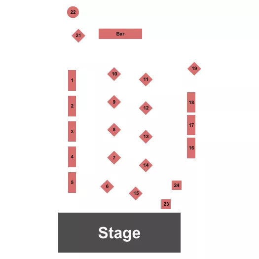 seating chart for Cafe 11 - Tables 2 - eventticketscenter.com