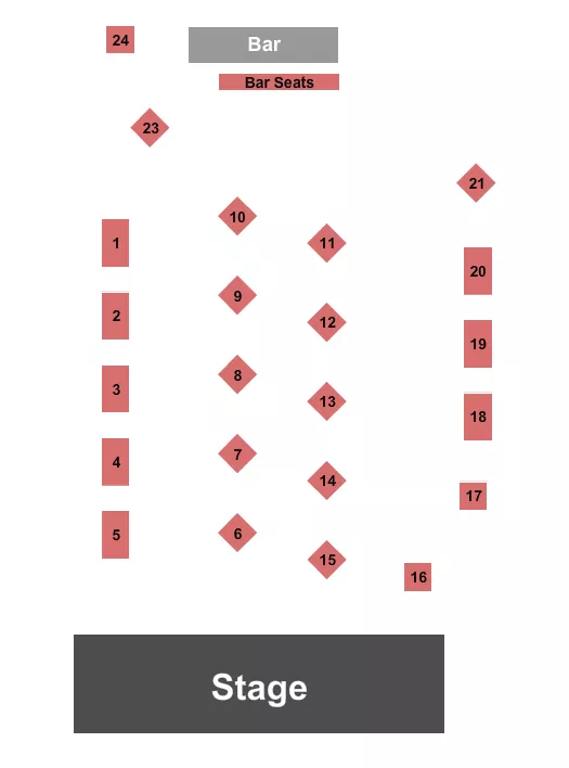seating chart for Cafe 11 - Tables - eventticketscenter.com