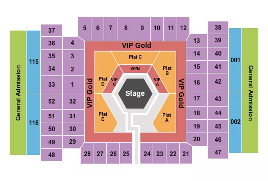 seating chart for Cajundome Convention Center - MMA - eventticketscenter.com