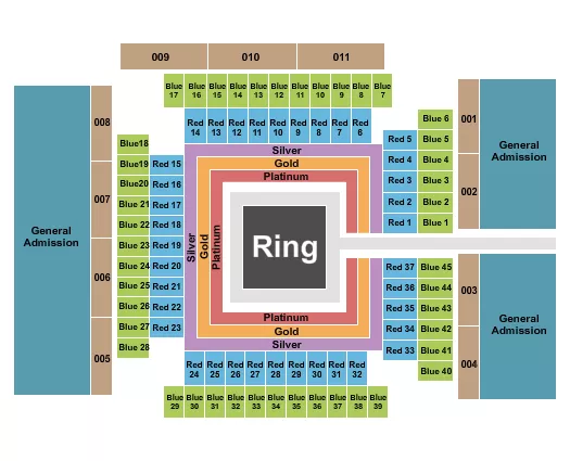 seating chart for Cajundome Convention Center - MMA 1 - eventticketscenter.com