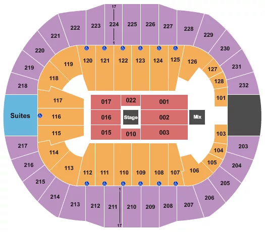 seating chart for Cajundome - Center Stage 1 - eventticketscenter.com