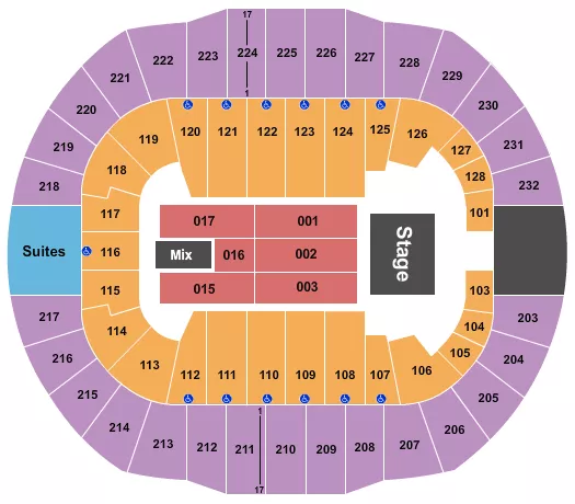seating chart for Cajundome - Endstage 3 - eventticketscenter.com