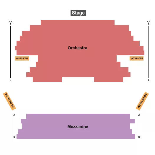seating chart for Calderwood Pavilion at Boston Center For The Arts - Orchestra/Mezzanine - eventticketscenter.com