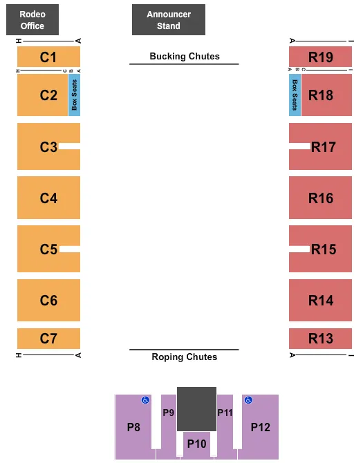 seating chart for Caldwell Night Rodeo Grounds - Rodeo - eventticketscenter.com