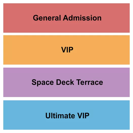 Breakaway Music Festival Seating Chart at California Exposition & State Fair. The chart shows the main floor/stage with seating options surrounding it, which are color coded