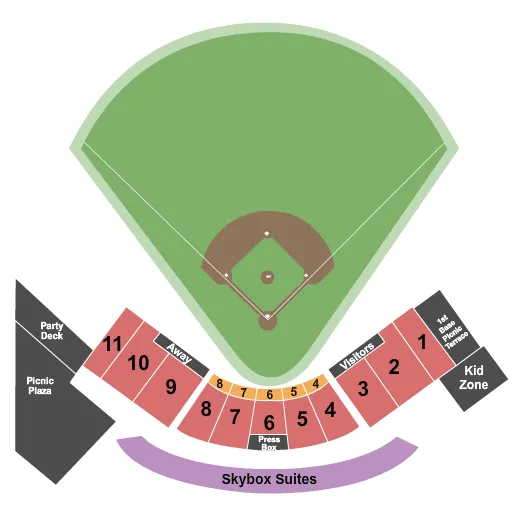 seating chart for Bank of the James Stadium - Baseball - eventticketscenter.com