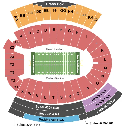 seating chart for Camp Randall Stadium - Football - eventticketscenter.com