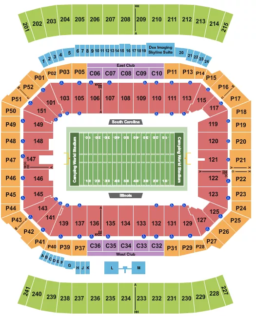 seating chart for Camping World Stadium - Football - Citrus Bowl - eventticketscenter.com