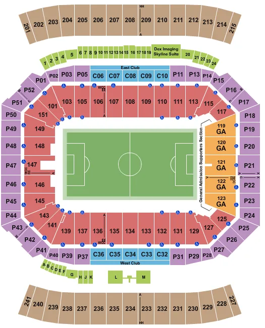 seating chart for Camping World Stadium - Soccer - eventticketscenter.com