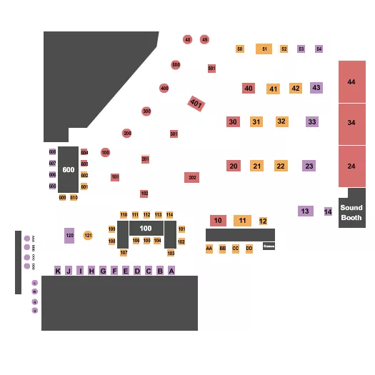 seating chart for Campus Jax - Endstage Tables - eventticketscenter.com