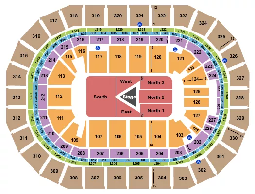 seating chart for Canada Life Centre - Center Stage 2 - eventticketscenter.com