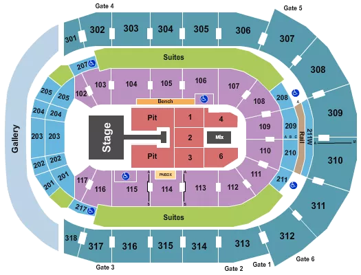seating chart for Canada Life Place - Endstage GA Pit w/ Catwalk - eventticketscenter.com