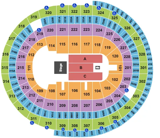 seating chart for Canadian Tire Centre - Blue Rodeo - eventticketscenter.com