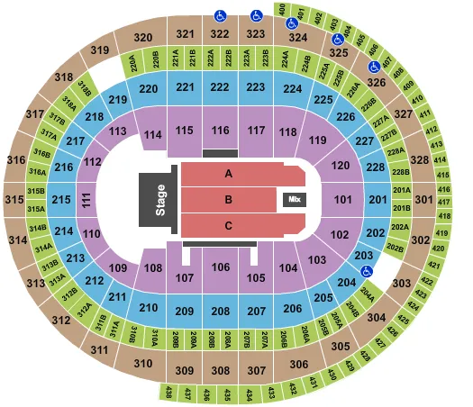 seating chart for Canadian Tire Centre - Bryan Adams - eventticketscenter.com