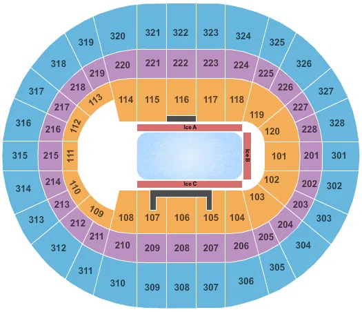 seating chart for Canadian Tire Centre - Disney On Ice-2 - eventticketscenter.com