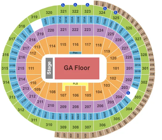 seating chart for Canadian Tire Centre - End Stage GA - eventticketscenter.com