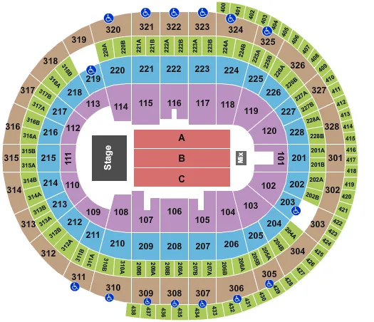 seating chart for Canadian Tire Centre - Endstage 3 - eventticketscenter.com