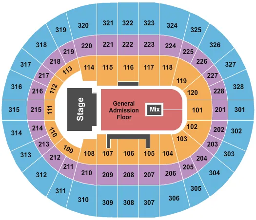 seating chart for Canadian Tire Centre - Endstage GA 2 - eventticketscenter.com