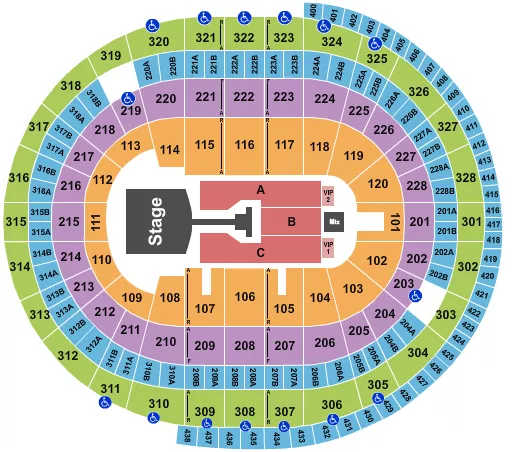 seating chart for Canadian Tire Centre - Jonas Brothers 1 - eventticketscenter.com