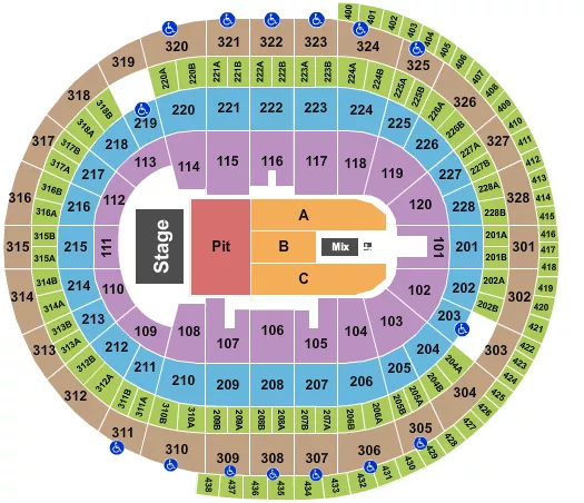 seating chart for Canadian Tire Centre - Noah Kahan - eventticketscenter.com