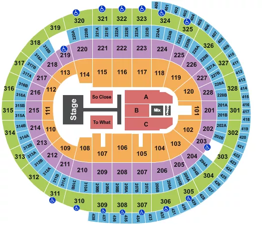 seating chart for Canadian Tire Centre - Tate McRae - eventticketscenter.com