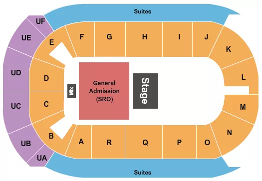 seating chart for Co-Op Place - Half House GA Floor - eventticketscenter.com