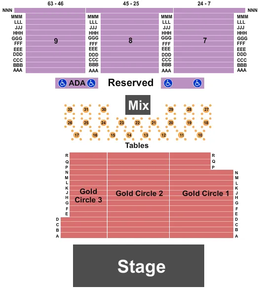 seating chart for Cannery Hotel & Casino - 10,000 Maniacs - eventticketscenter.com