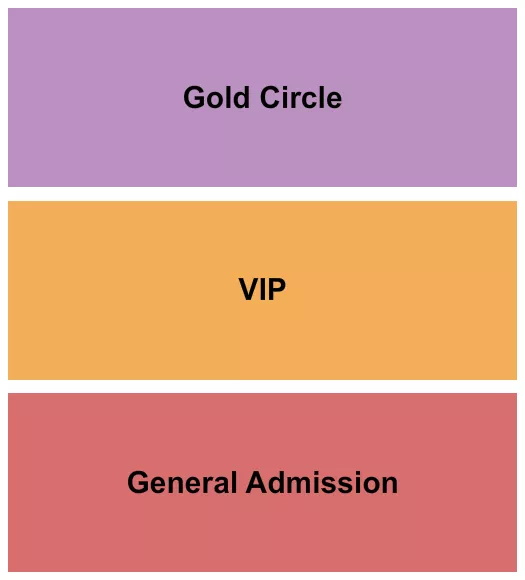 GA/VIP/GC Seating Chart at Canopy Club. The chart shows the main floor/stage with seating options surrounding it, which are color coded