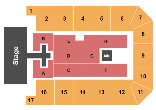 seating chart for Canton Memorial Civic Center - Chris Tomlin - eventticketscenter.com