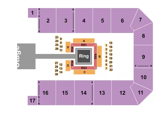 seating chart for Canton Memorial Civic Center - MMA2 - eventticketscenter.com