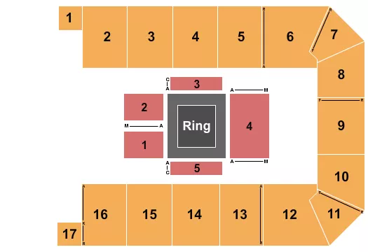 seating chart for Canton Memorial Civic Center - MMA3 - eventticketscenter.com
