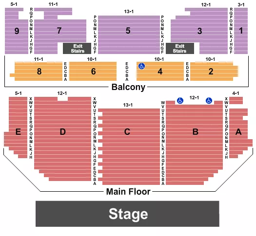 seating chart for Canton Palace Theatre - Endstage No PIT - eventticketscenter.com