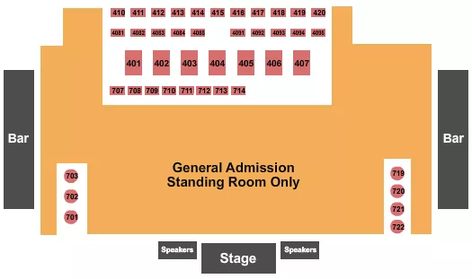 seating chart for Canyon Club - Agoura Hills - GA Standing/Tables - eventticketscenter.com