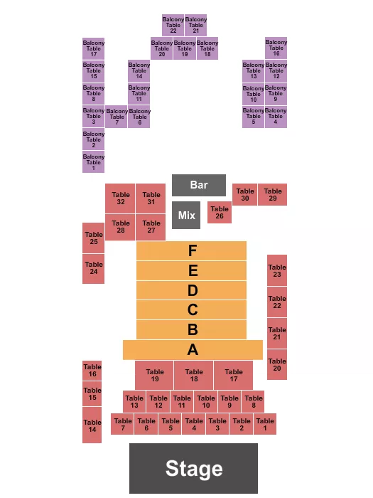 seating chart for Capital City Music Hall - Endstage Tables & RSV - eventticketscenter.com