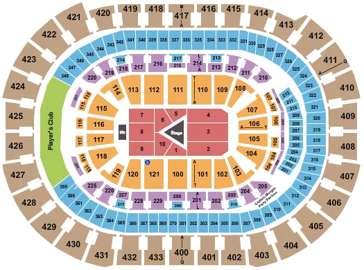 seating chart for Capital One Arena - Center Stage 1 - eventticketscenter.com